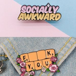 F__k you enamel brooch pin